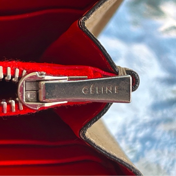 EUC Celine Long Snap Wallet Taupe With Red Interior - Picture 11 of 16